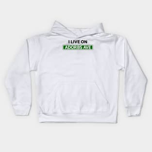 I live on Adorbs Ave Kids Hoodie